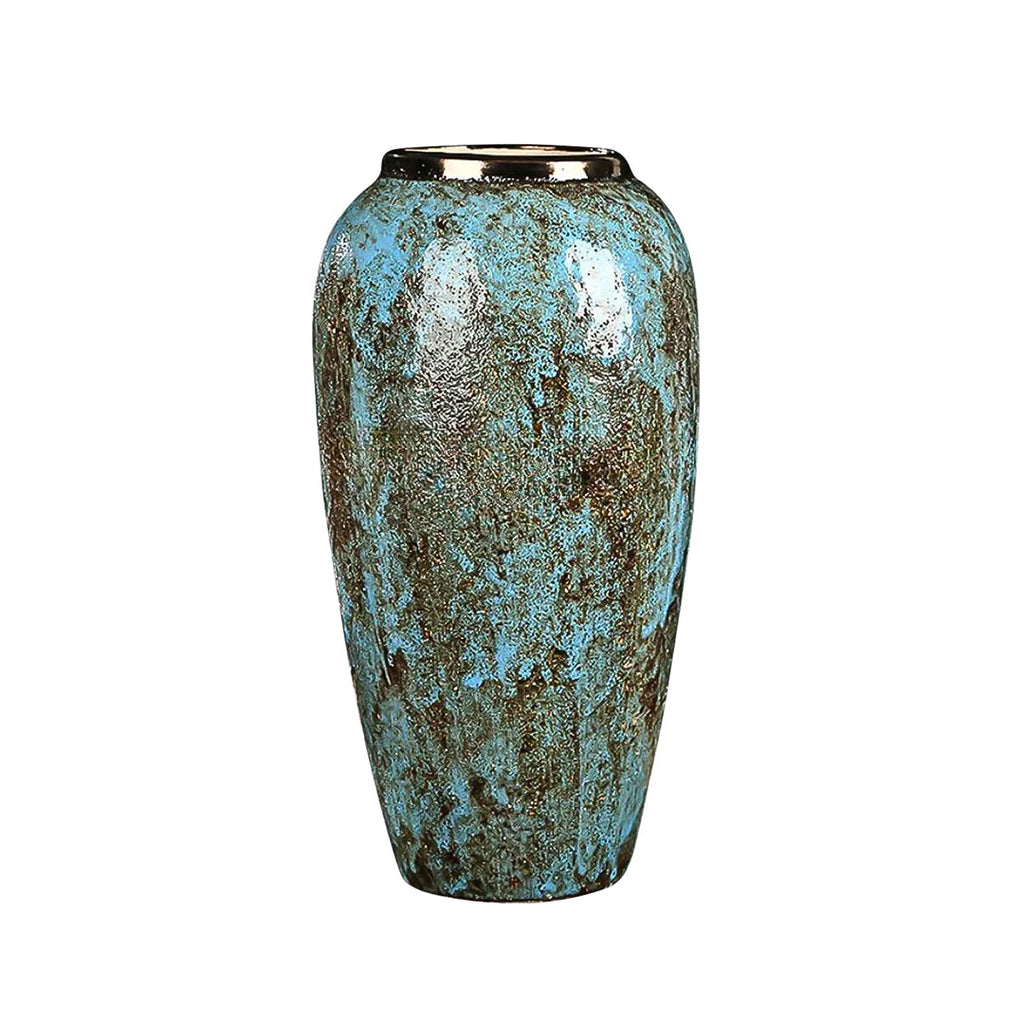 SOGA 35x17cm Light Blue Large Ceramic Flower Vase Elegant Living Room Home Decor
