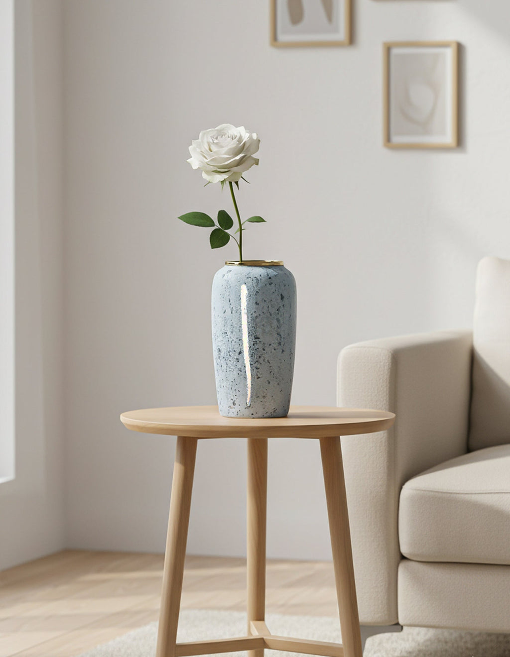 SOGA 35x17cm Grey Large Ceramic Flower Vase Elegant Living Room Home Decor