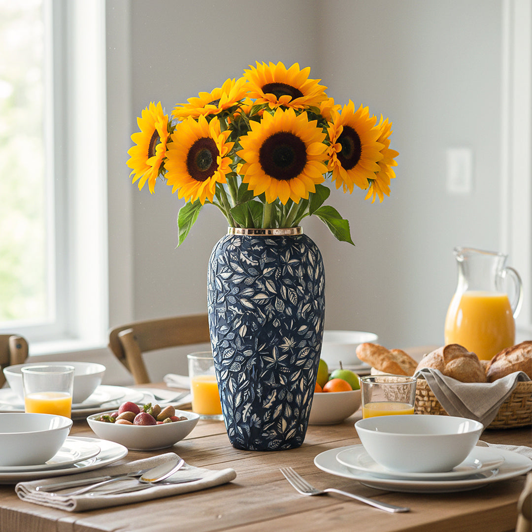 SOGA 35x17cm Blue Large Ceramic Flower Vase Elegant Living Room Home Decor