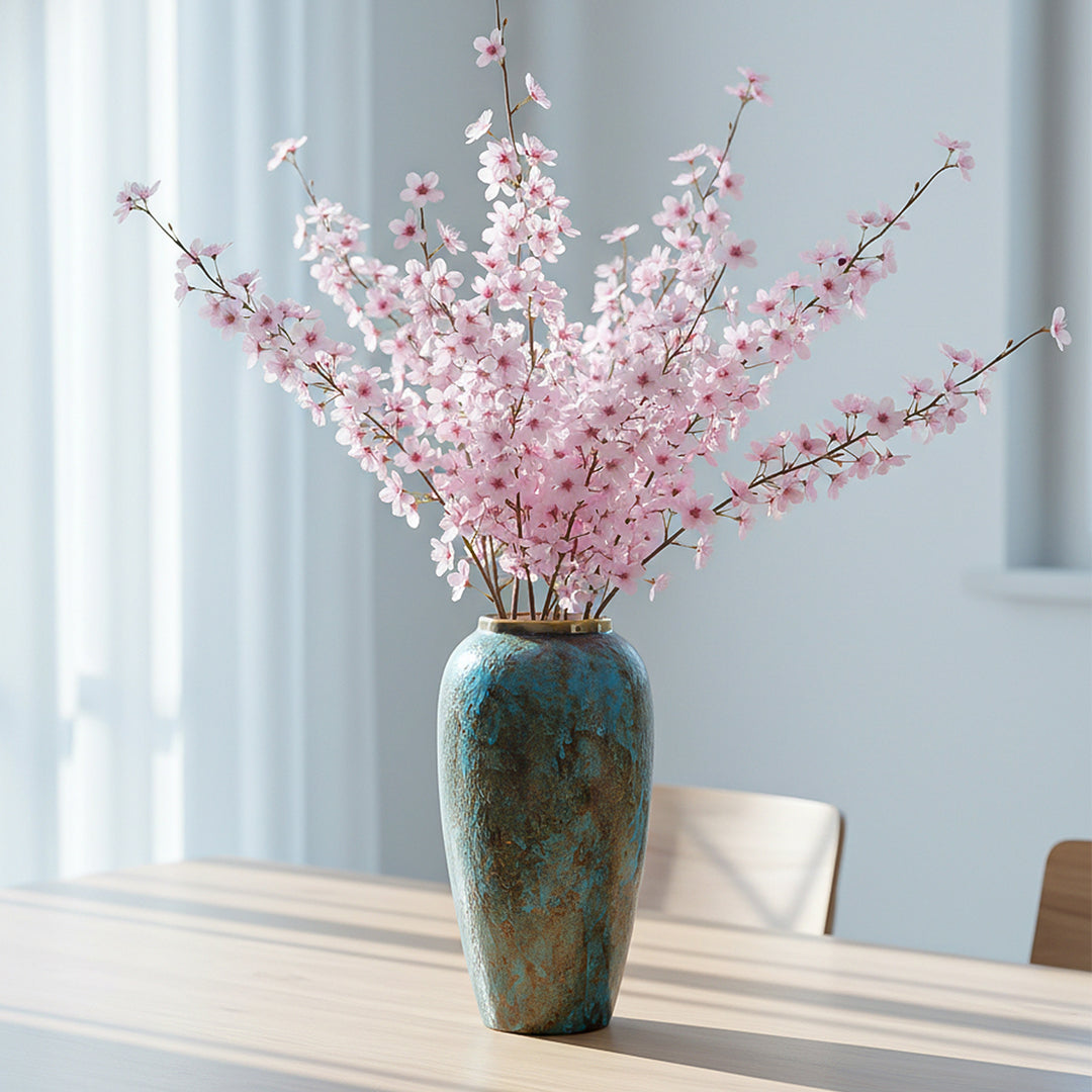 SOGA 35x17cm Light Blue Large Ceramic Flower Vase Elegant Living Room Home Decor