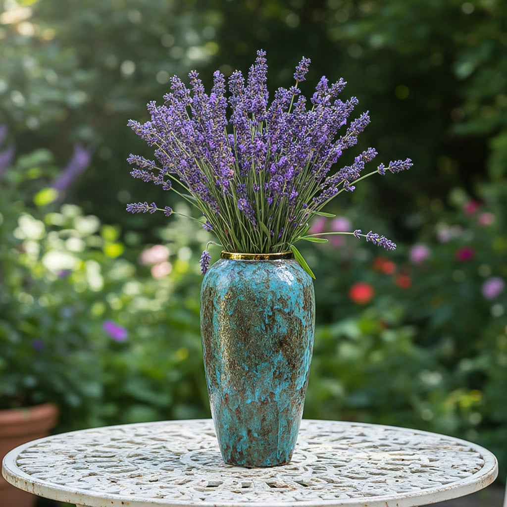 SOGA 35x17cm Light Blue Large Ceramic Flower Vase Elegant Living Room Home Decor