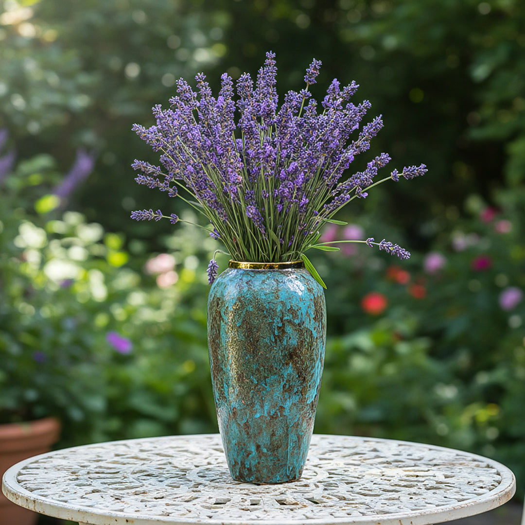 SOGA 35x17cm Light Blue Large Ceramic Flower Vase Elegant Living Room Home Decor