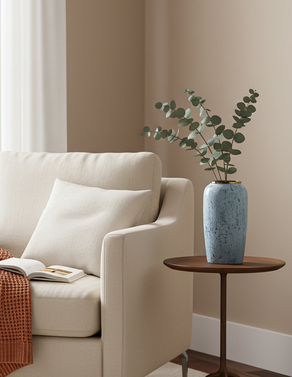 SOGA 35x17cm Grey Large Ceramic Flower Vase Elegant Living Room Home Decor