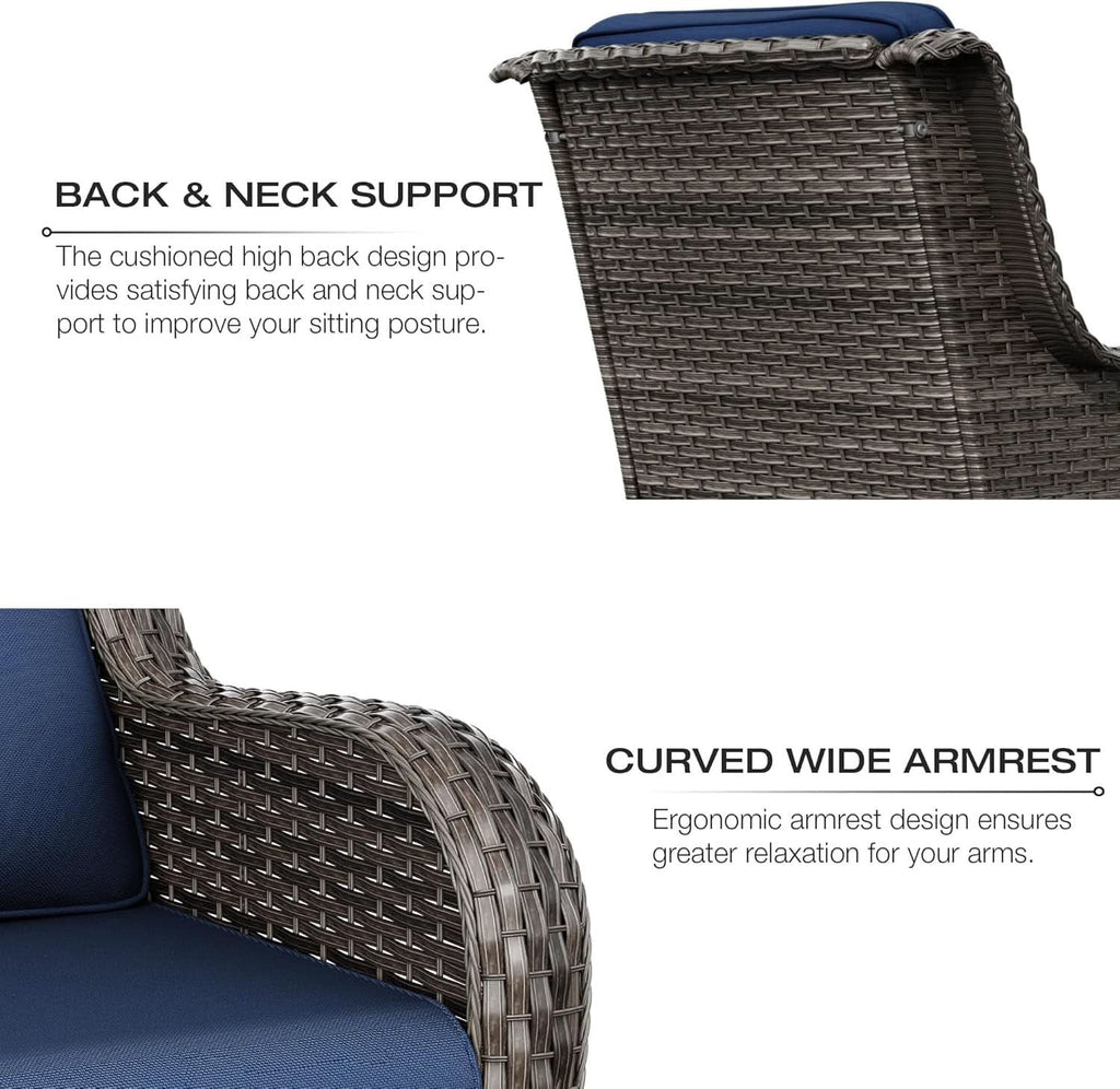Comfortable Outdoor Wicker Chair Set with Cushions