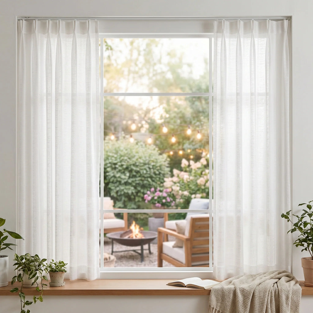 Theia Ripple Linen Sheer Curtain