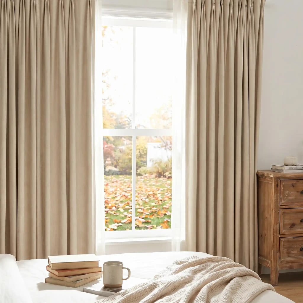 Natural Linen Blackout Woven Texture Curtains