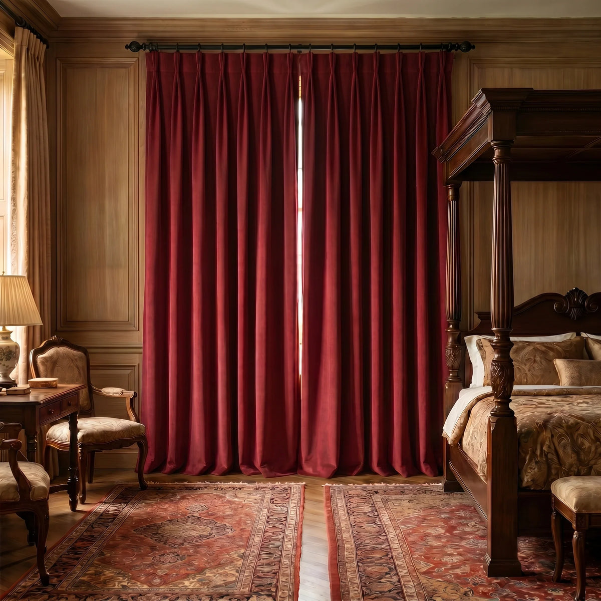 Custom Luxury Silk-Fiber Blackout Curtains