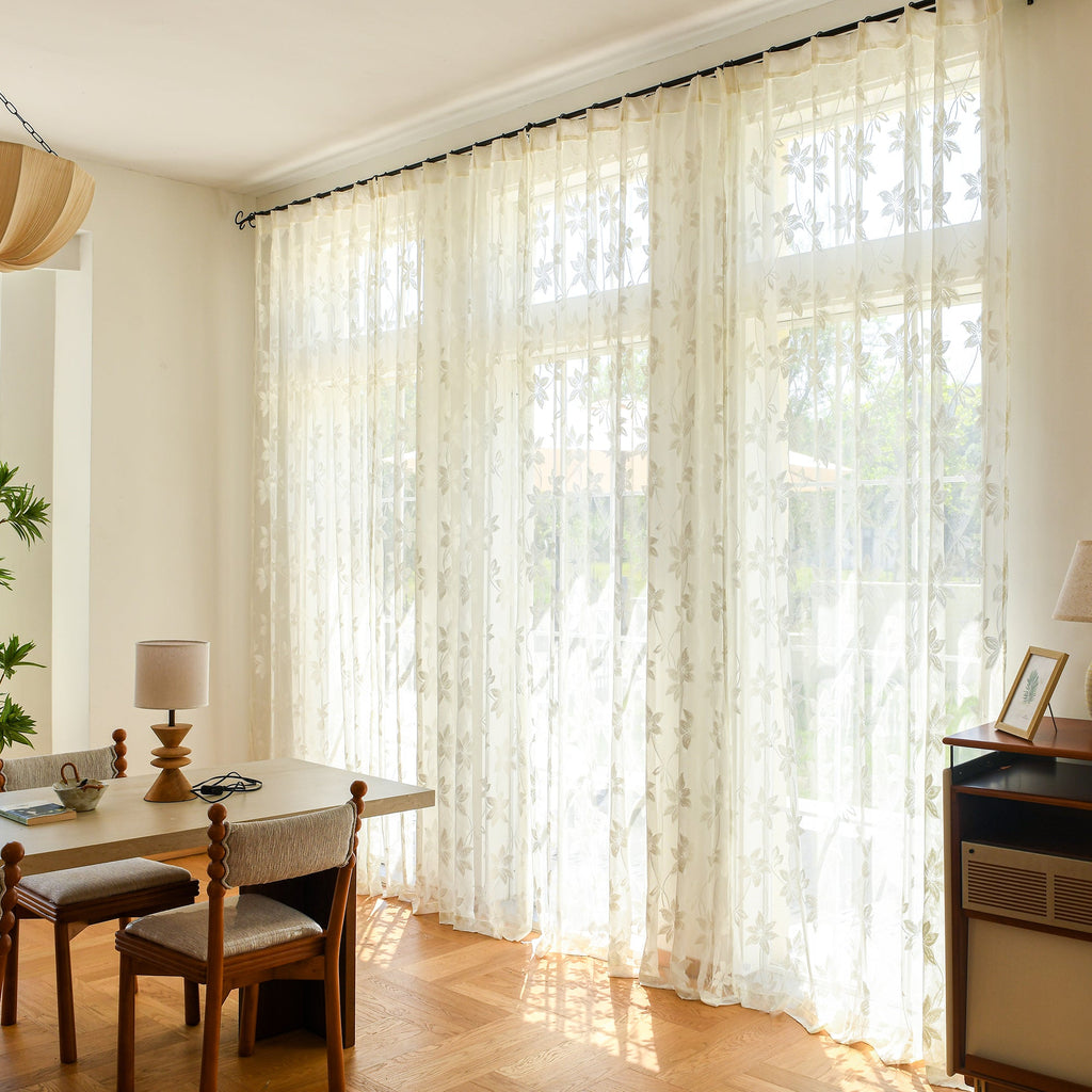 Custom Semi-Sheer Lace Voile Curtains