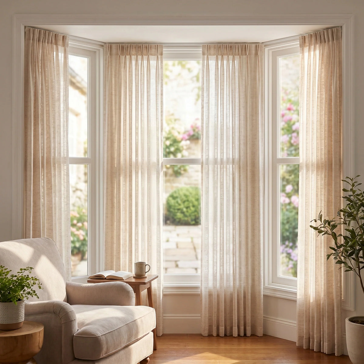 Theia Ripple Linen Sheer Curtain