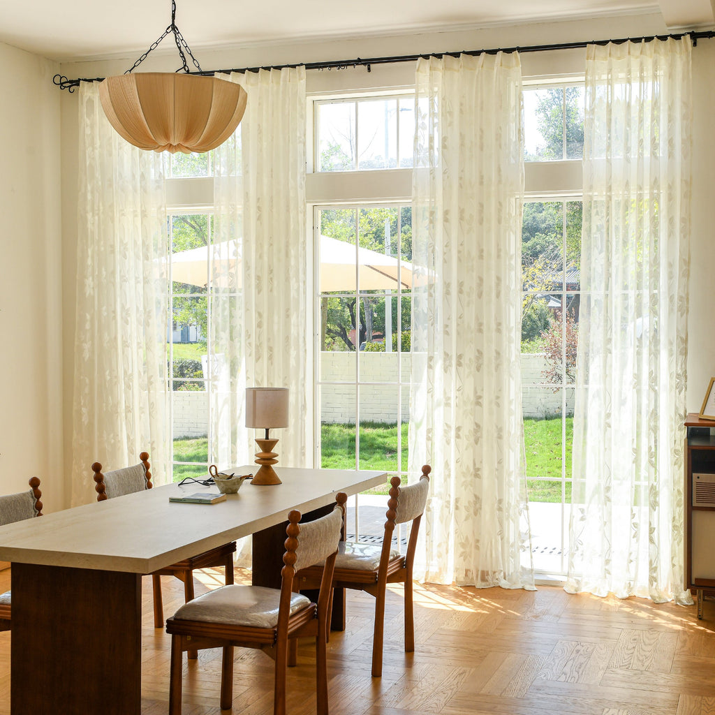 Custom Semi-Sheer Lace Voile Curtains