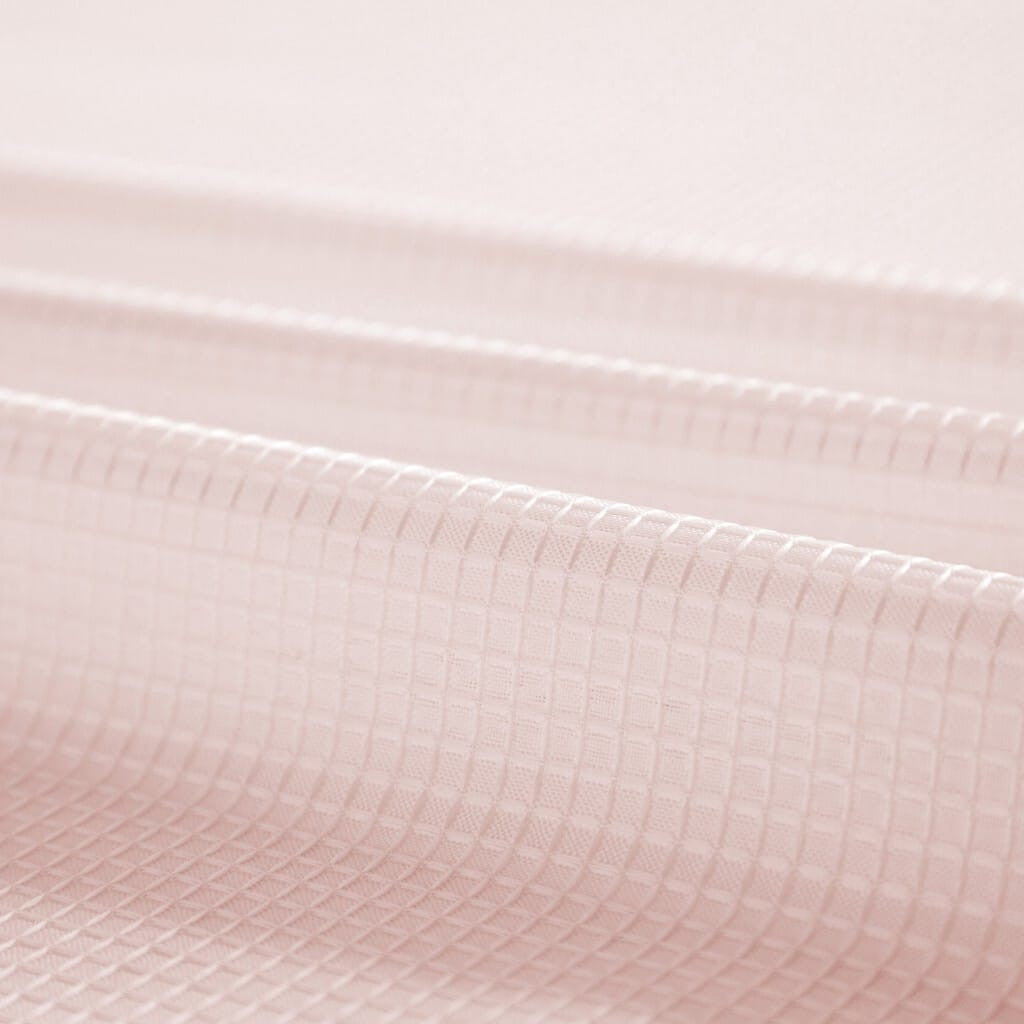 Blush Sheer and Grid Shower Curtain and Liner Set