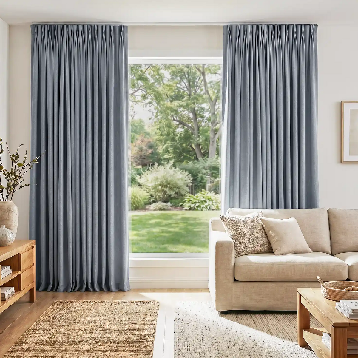 Natural Linen Blackout Woven Texture Curtains