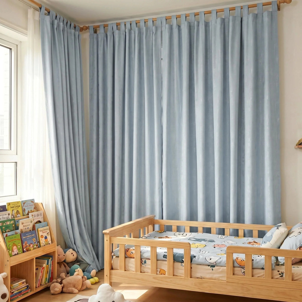 Aurelia Embroidered-Pattern Cotton Curtain