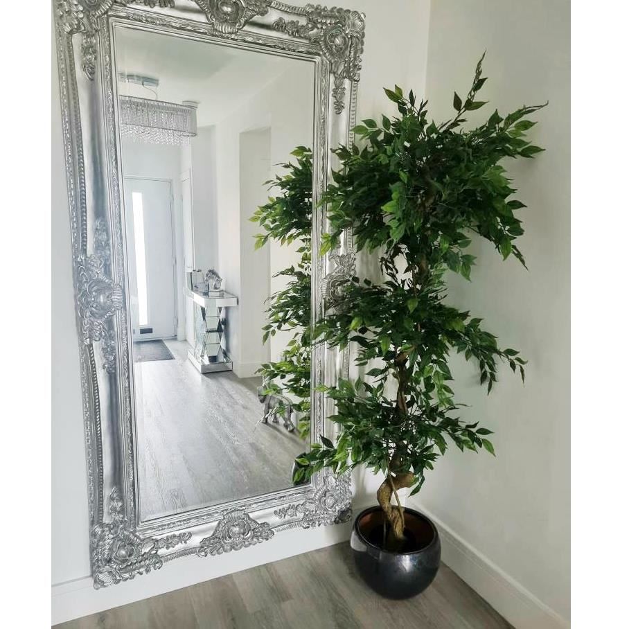 Artificial Ficus Triple Ball Tree 6ft Silver Metal Planter