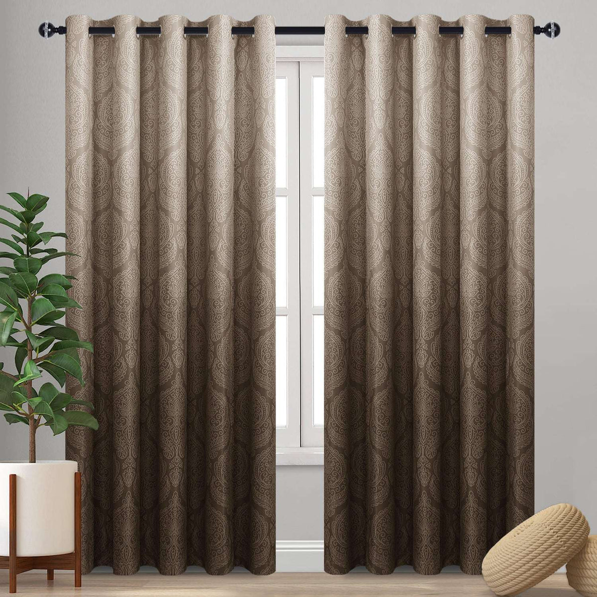 DWCN Ombre Blackout Curtains, Set of 2 Panels
