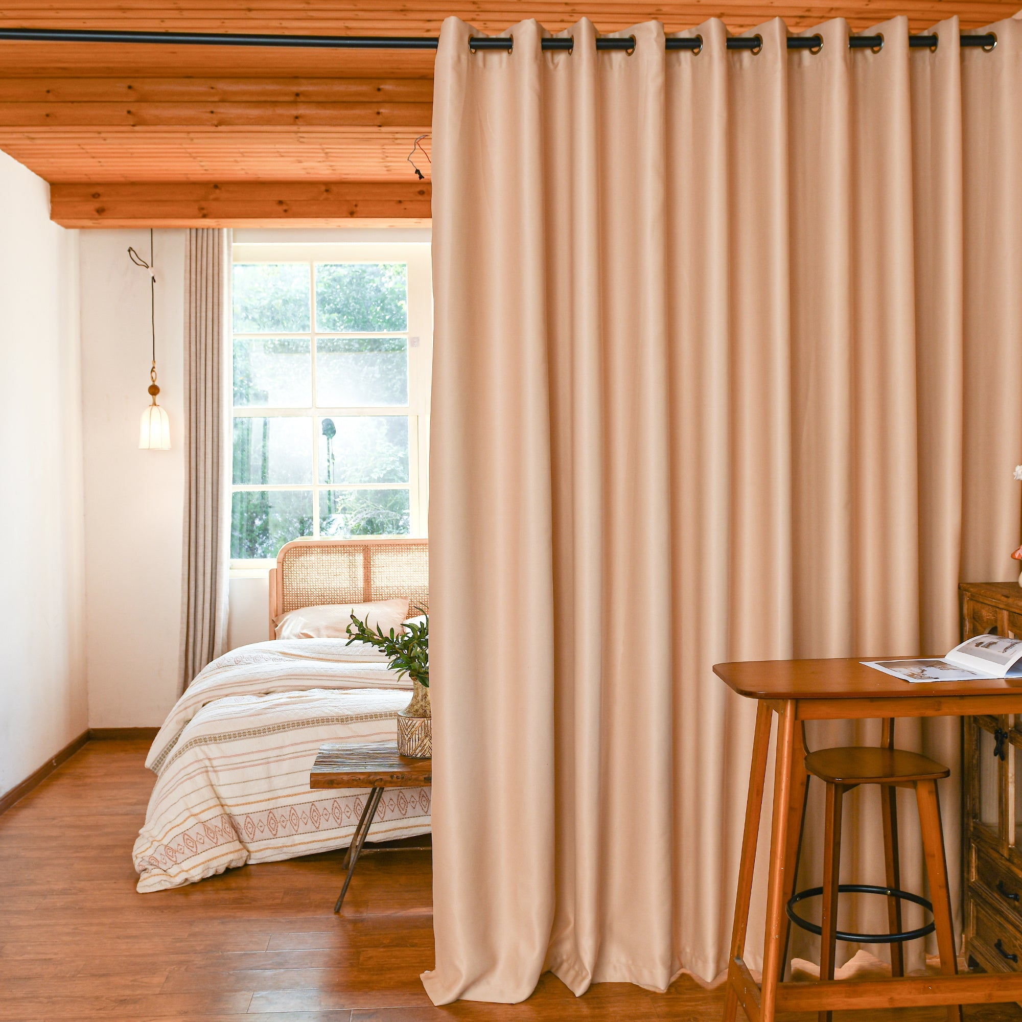 Custom Luxury Silk Fibers Blackout Room Divider Curtains