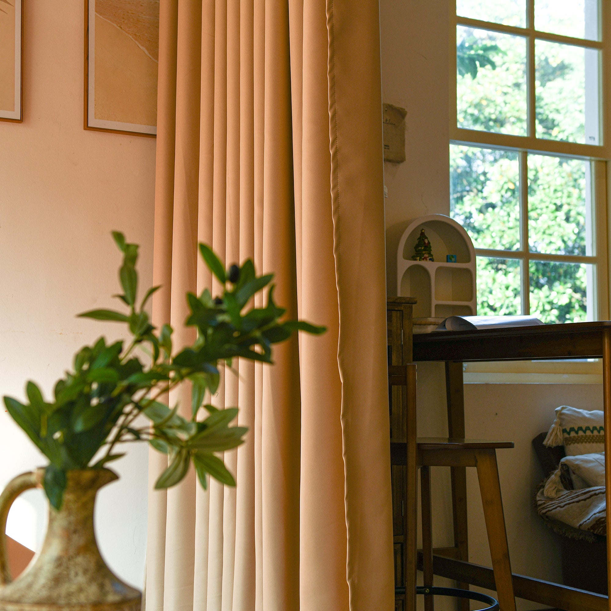 Custom Luxury Silk Fibers Blackout Room Divider Curtains