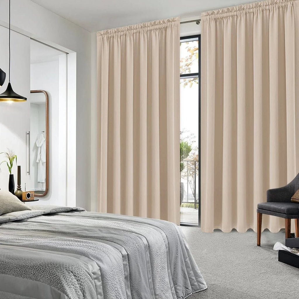 DWCN Rod Pocket Blackout Curtains, Set of 2 Panels