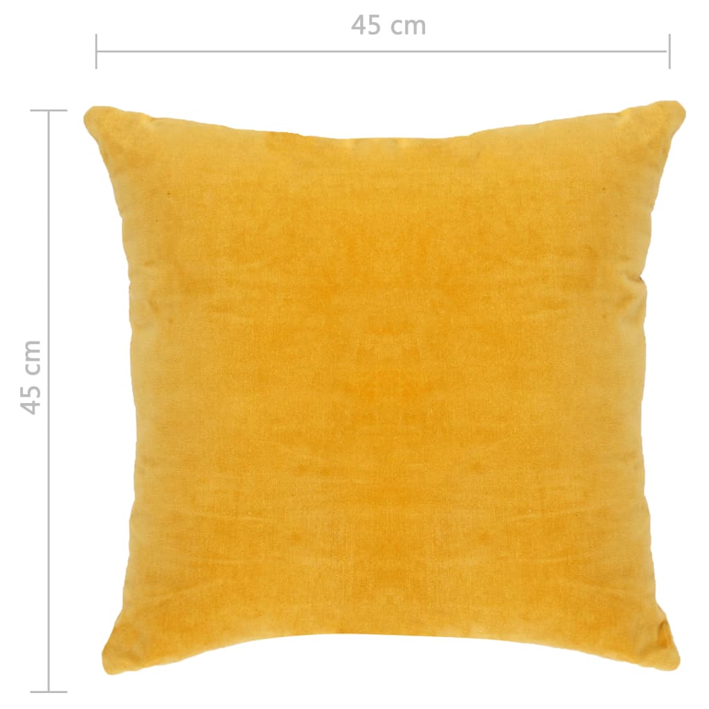 NNEVL Cushions Cotton Velvet 2 pcs 45x45 cm Yellow
