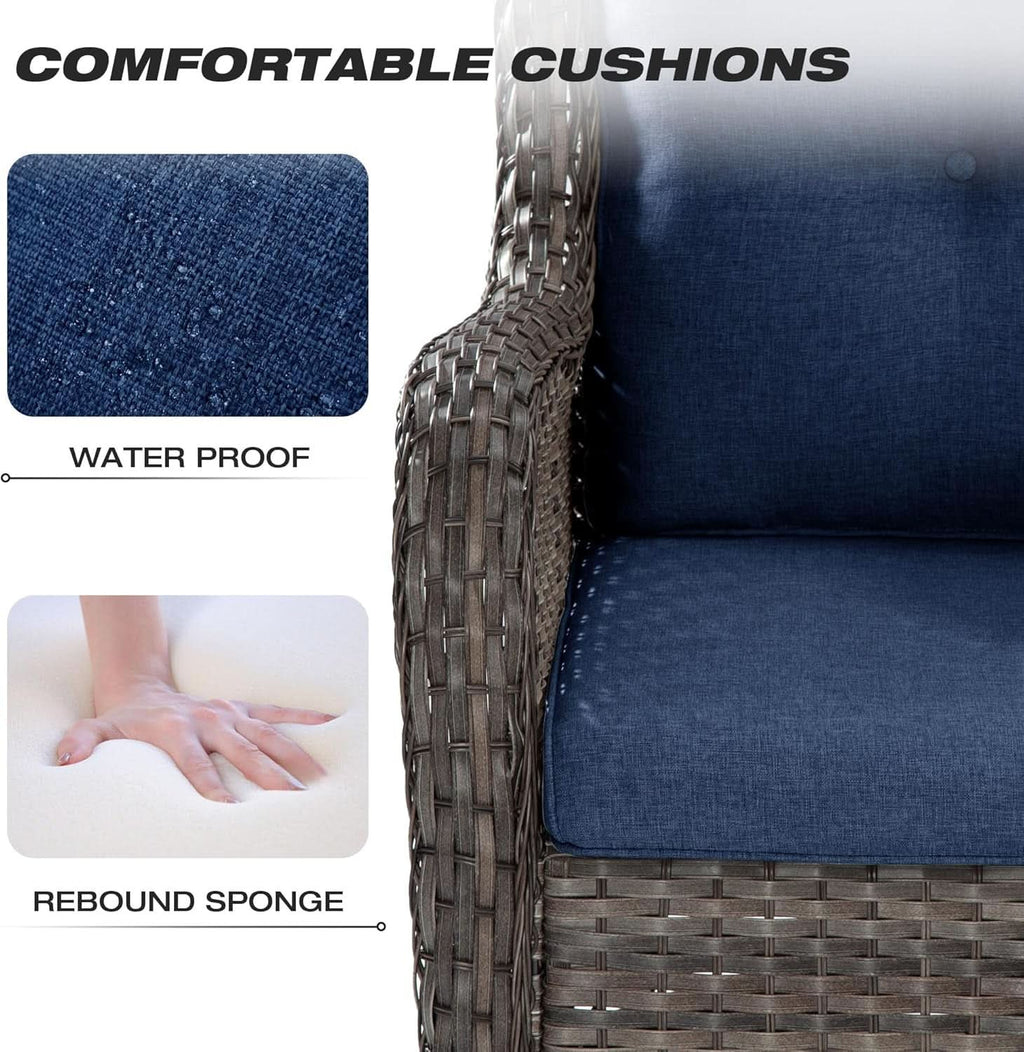 Comfortable Outdoor Wicker Chair Set with Cushions
