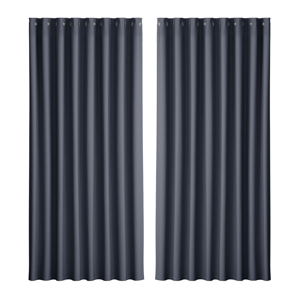 NNEDSZ 2X Blockout Curtains Eyelet 300x230cm Charcoal