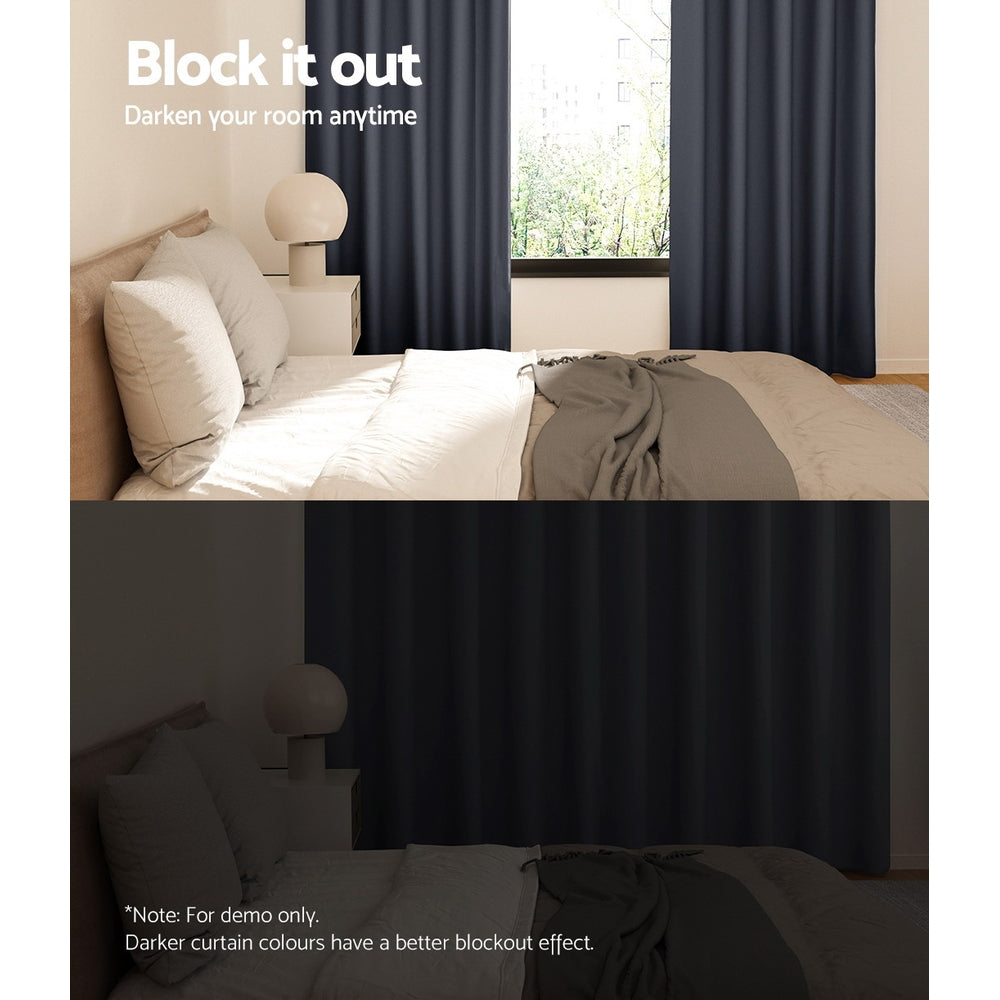 NNEDSZ 2X Blockout Curtains Eyelet 300x230cm Charcoal