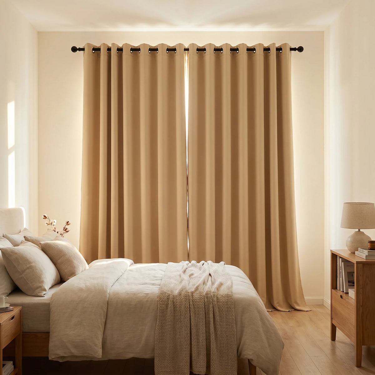 Custom Luxury Silk-Fiber Blackout Curtains