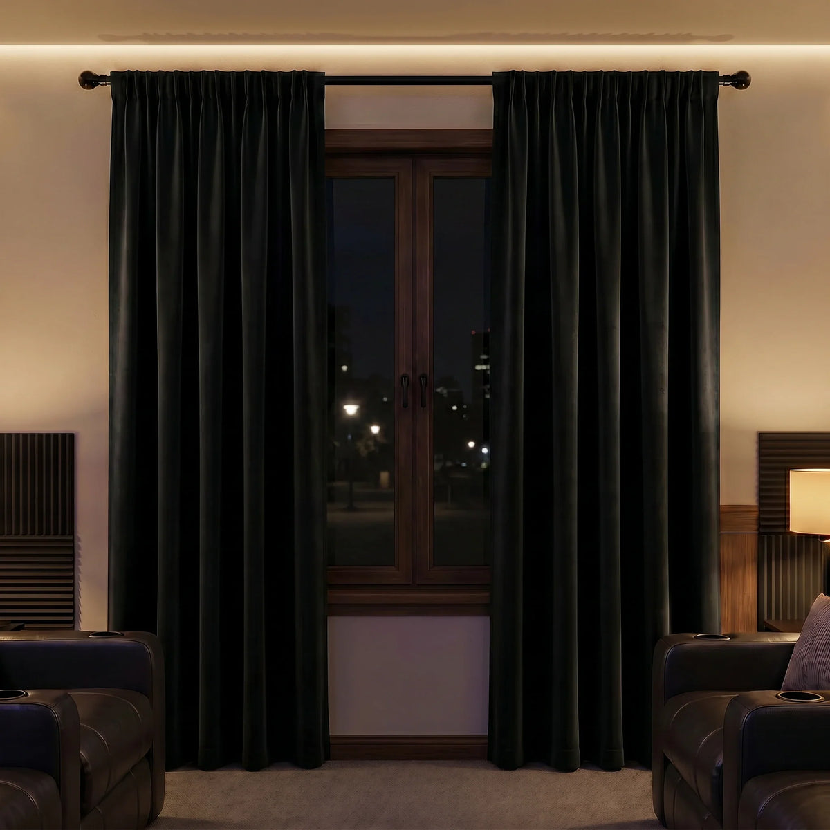 Custom Luxury Silk-Fiber Blackout Curtains