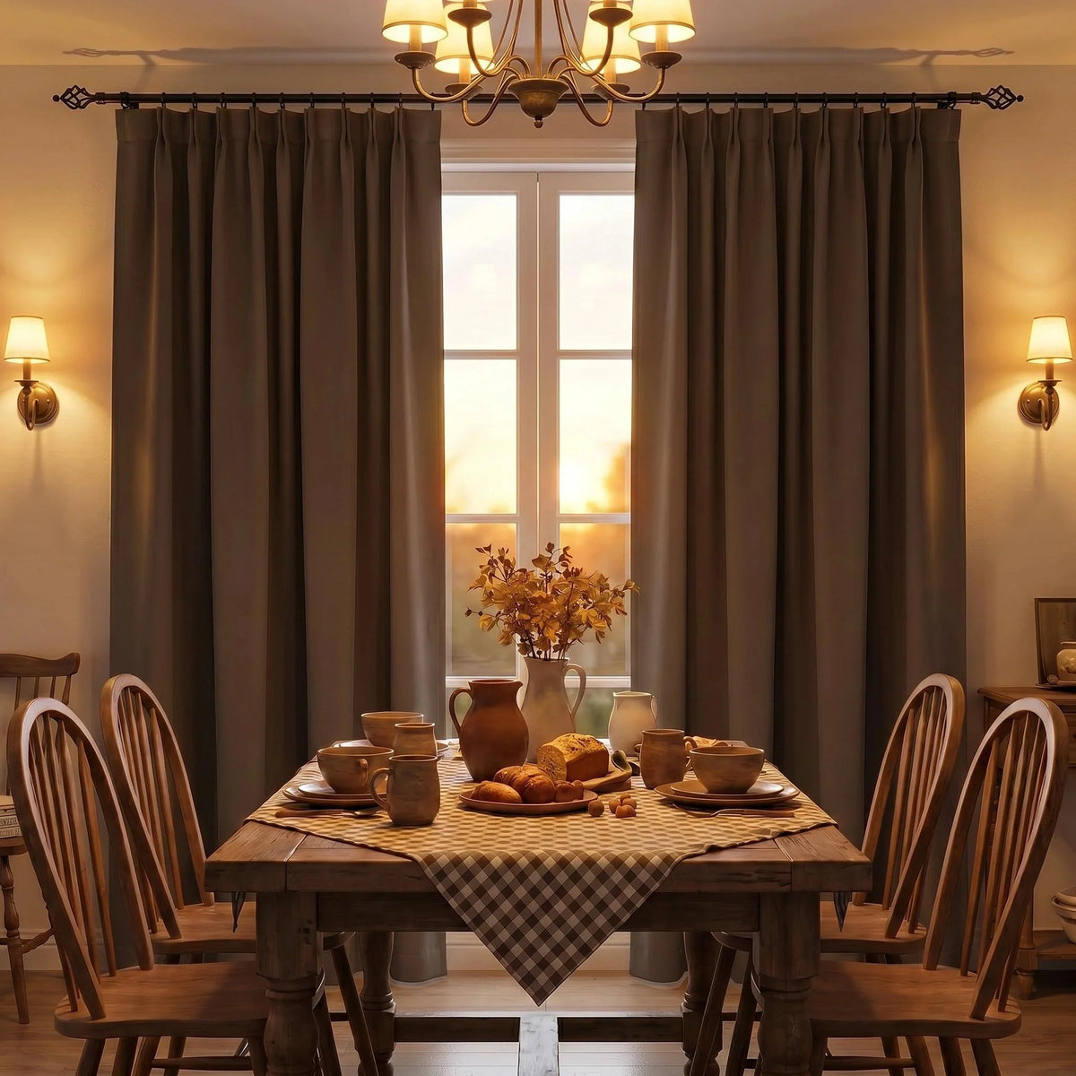 Custom Luxury Silk-Fiber Blackout Curtains