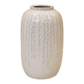 Large Cream Ceramic Ribbed Vase 29cm High