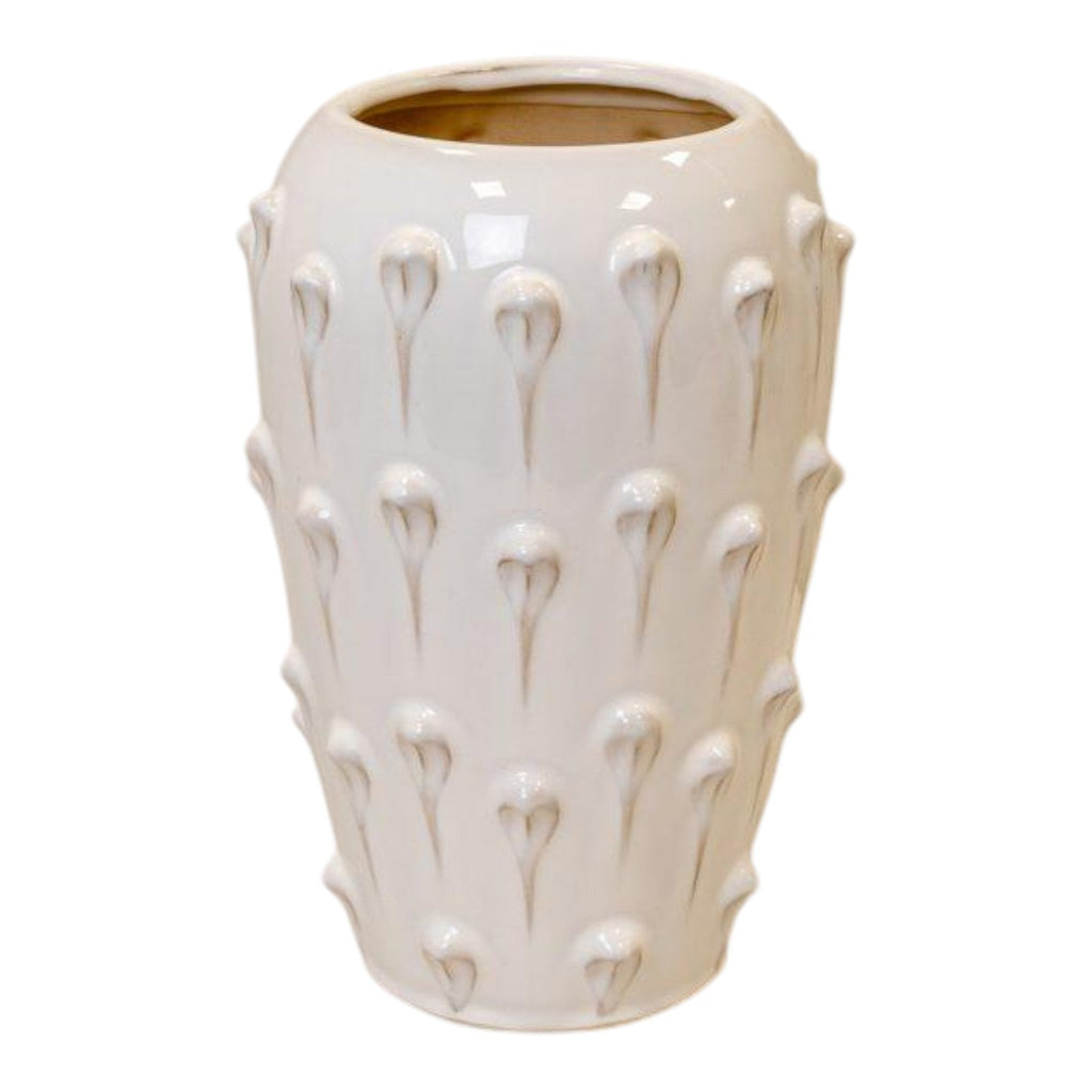 Large Cream Ceramic Bobble Vase