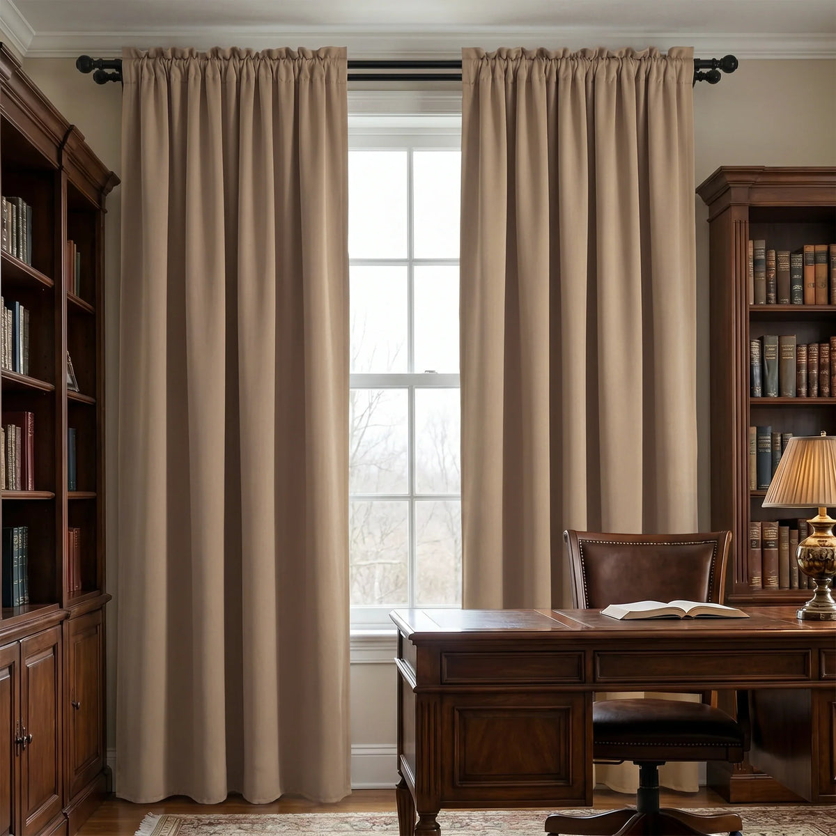 Custom Luxury Silk-Fiber Blackout Curtains