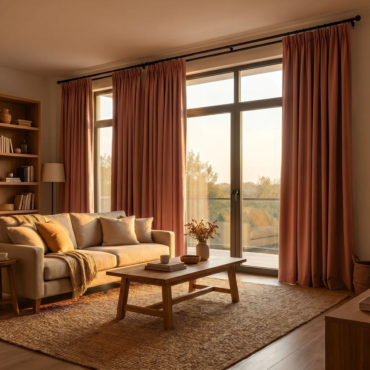 Custom Luxury Silk-Fiber Blackout Curtains