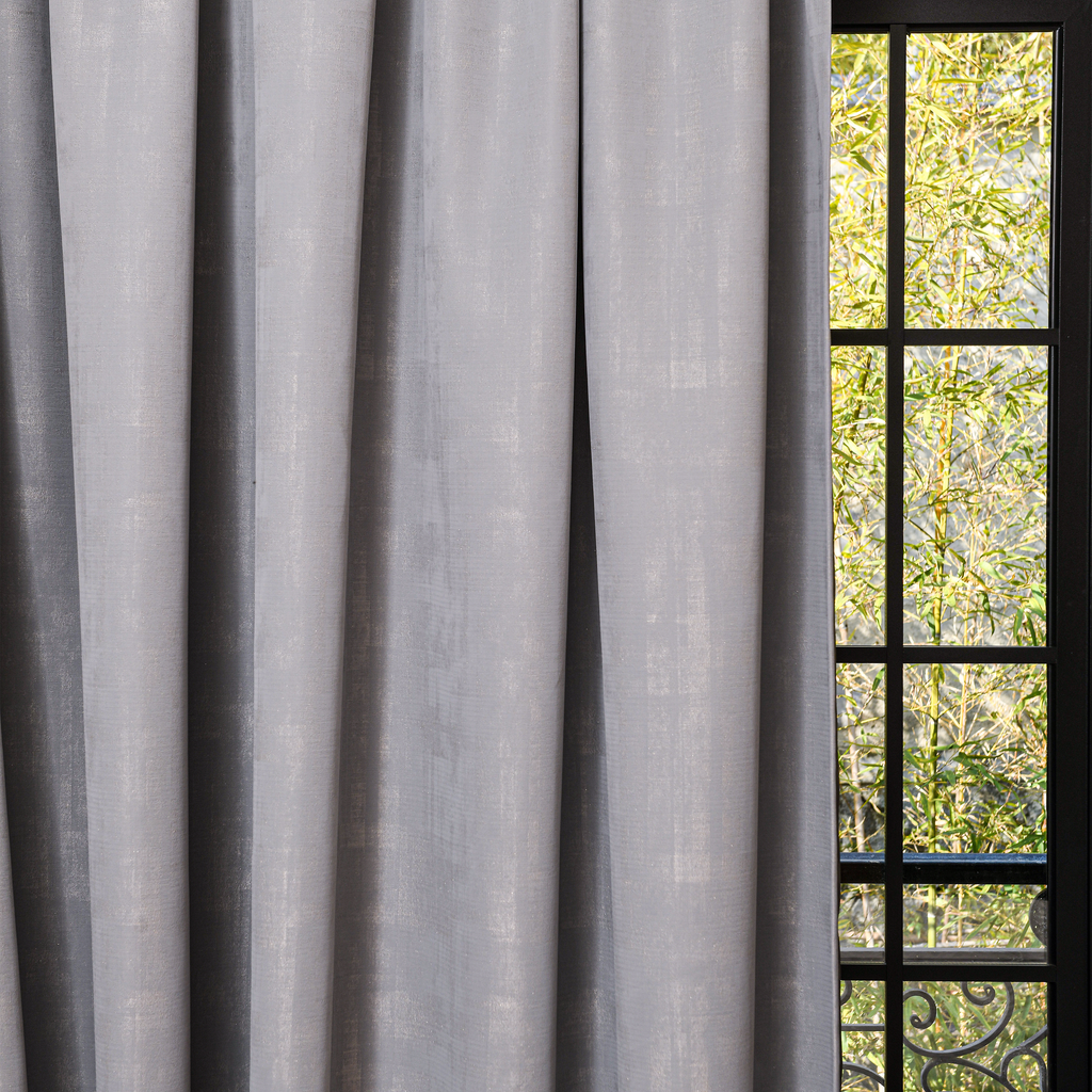 Aurelia Embroidered-Pattern Cotton Curtain