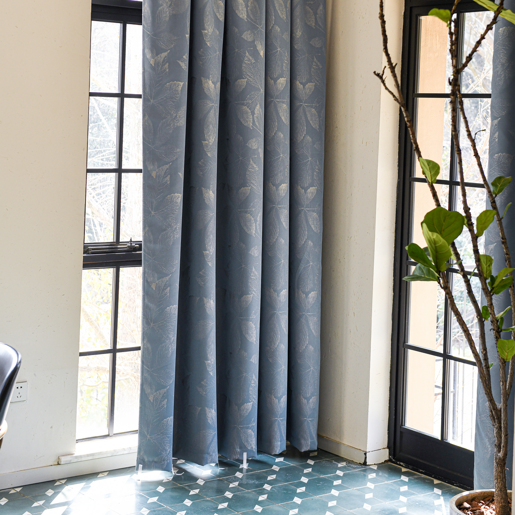 Clementine Embroidered-Pattern Pure Cotton Curtain