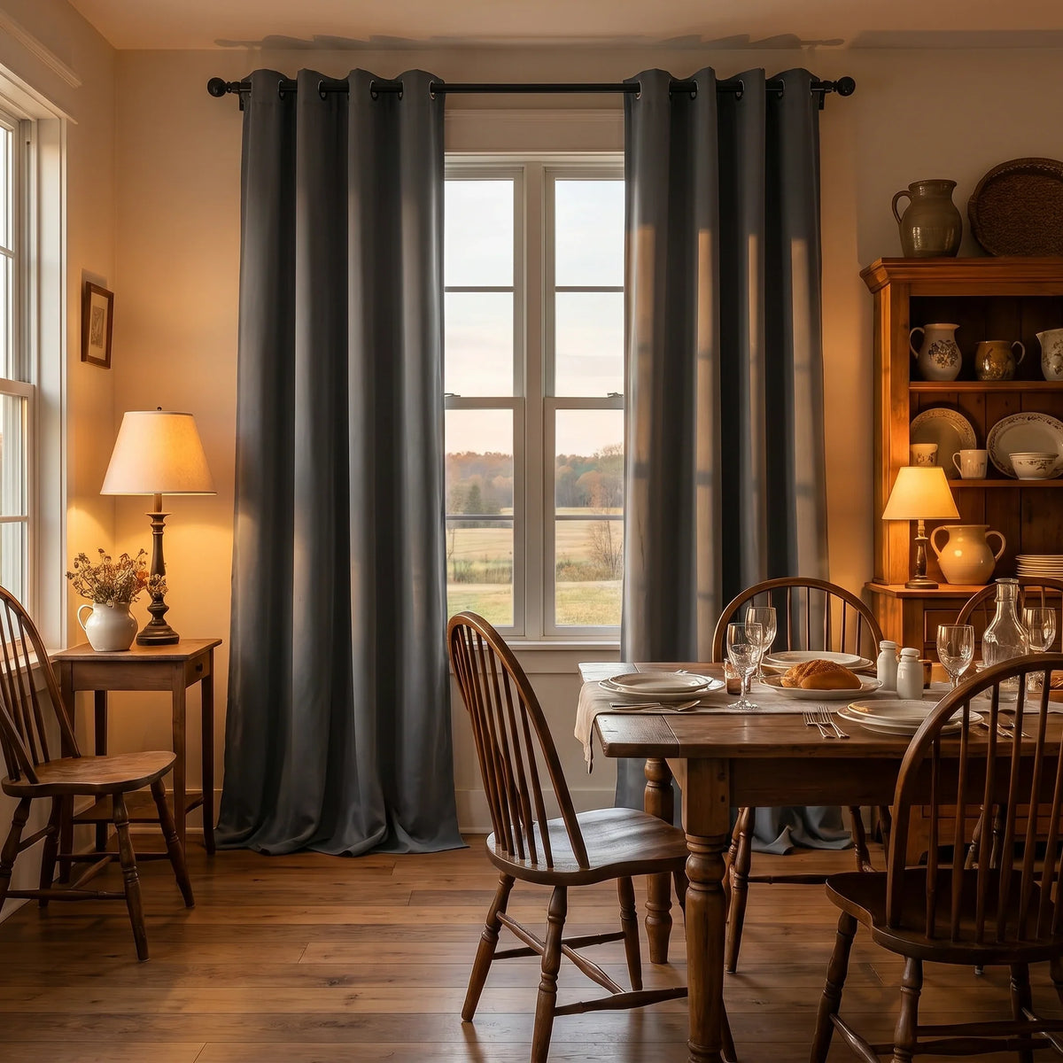 Custom Luxury Silk-Fiber Blackout Curtains