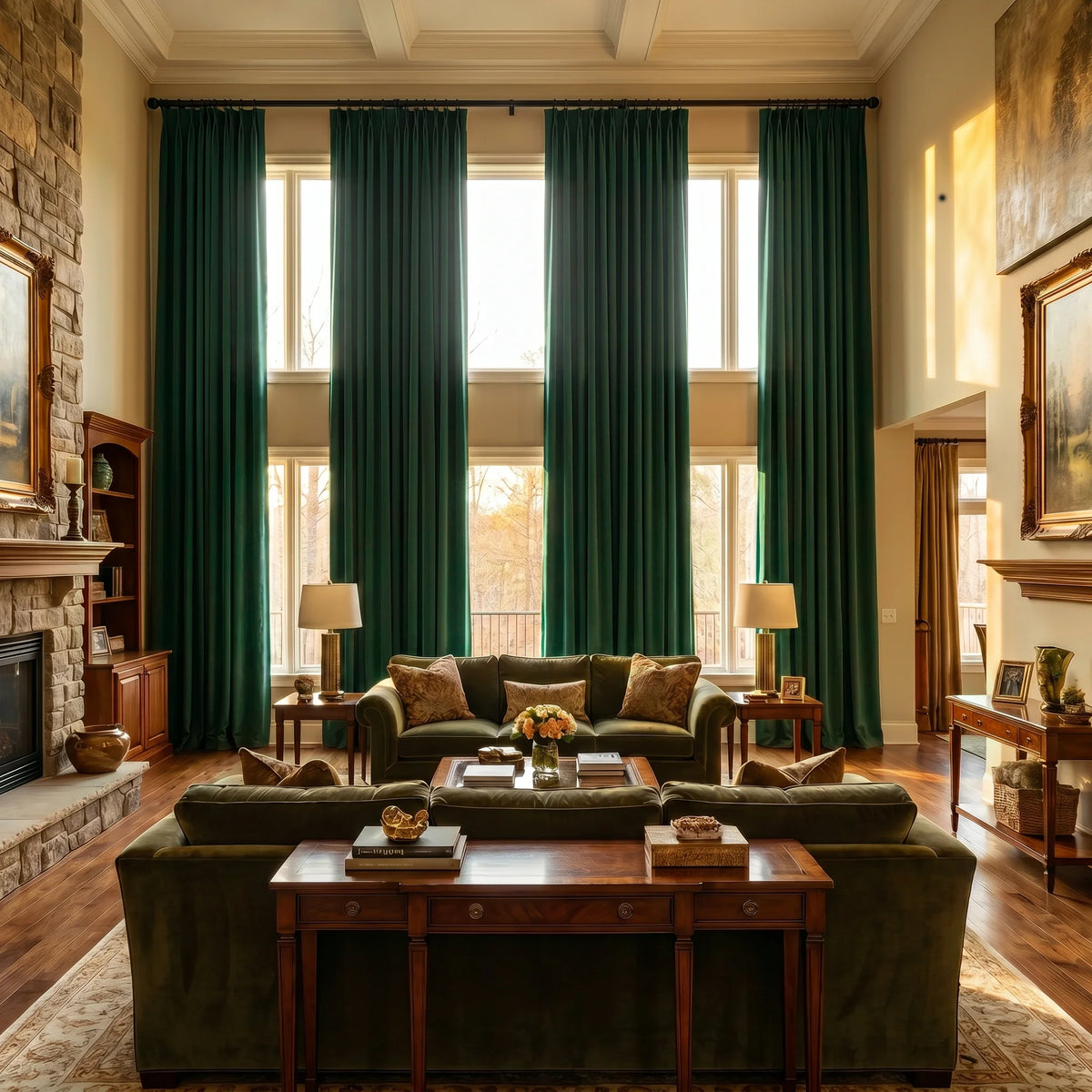 Custom Luxury Silk-Fiber Blackout Curtains