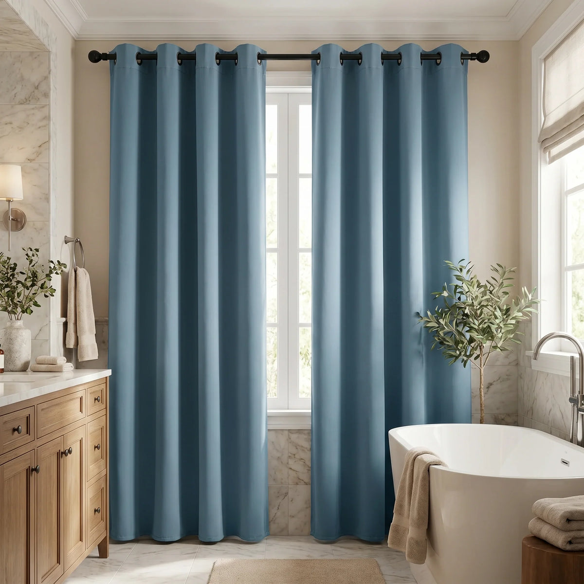 Custom Luxury Silk-Fiber Blackout Curtains
