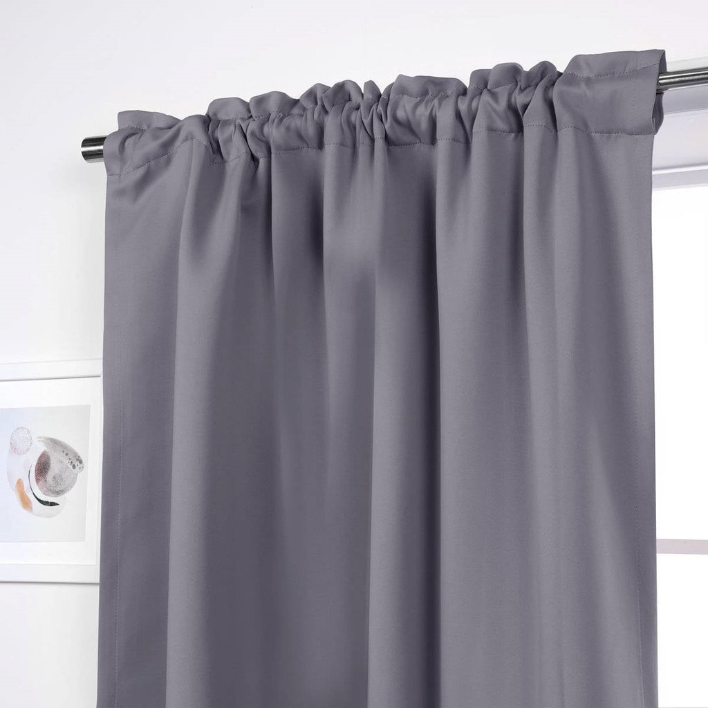 52 x 102 inch Solid GreyThermal Blackout Curtain Panels - Set of 2