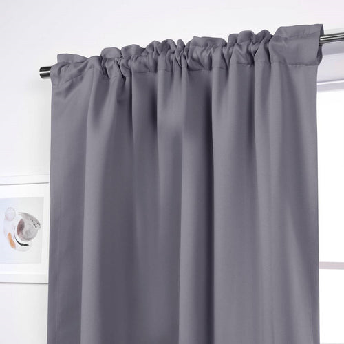 52 x 102 inch Solid GreyThermal Blackout Curtain Panels - Set of 2