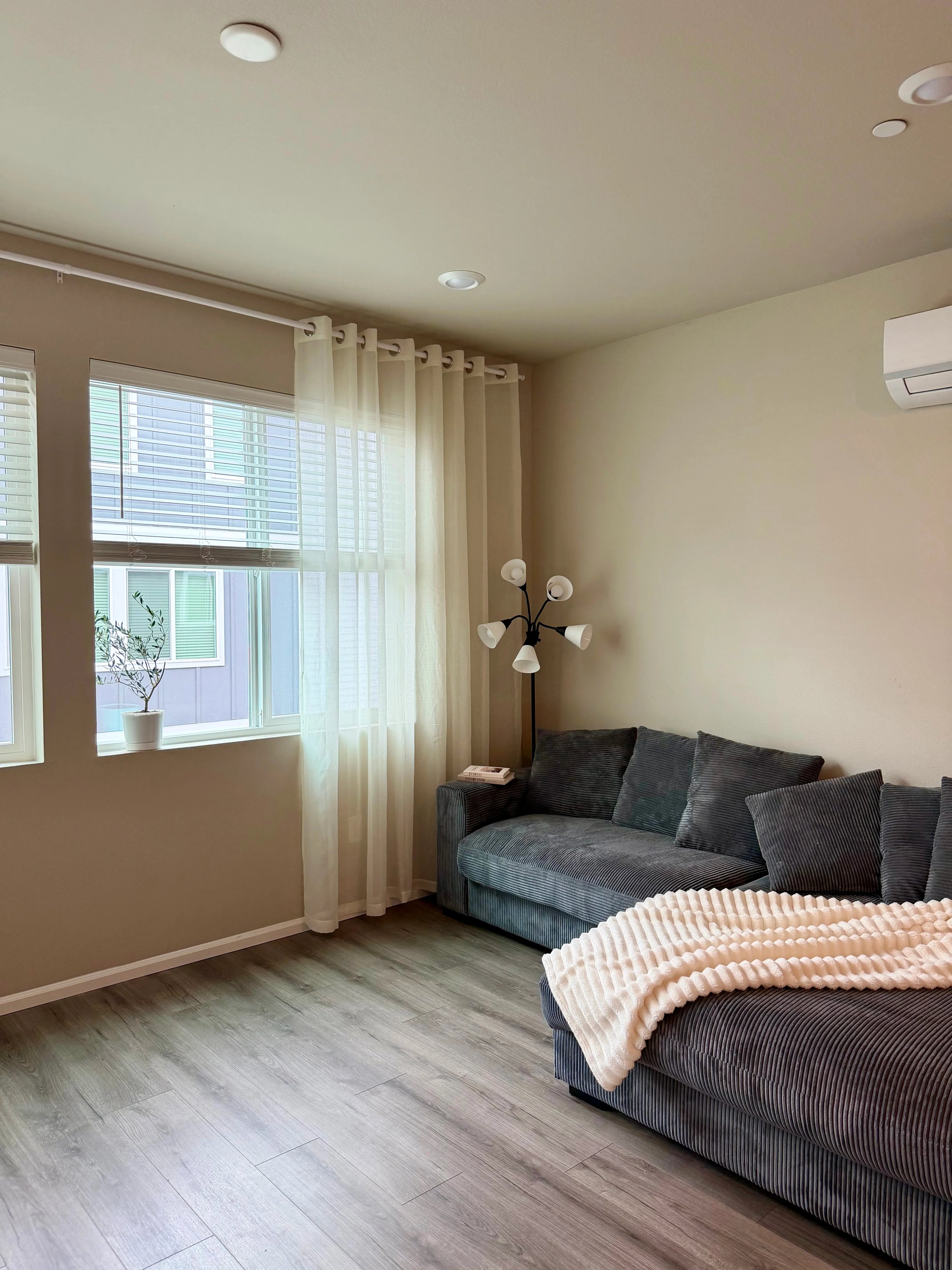 Custom Linen Texture Solid Sheer Curtains