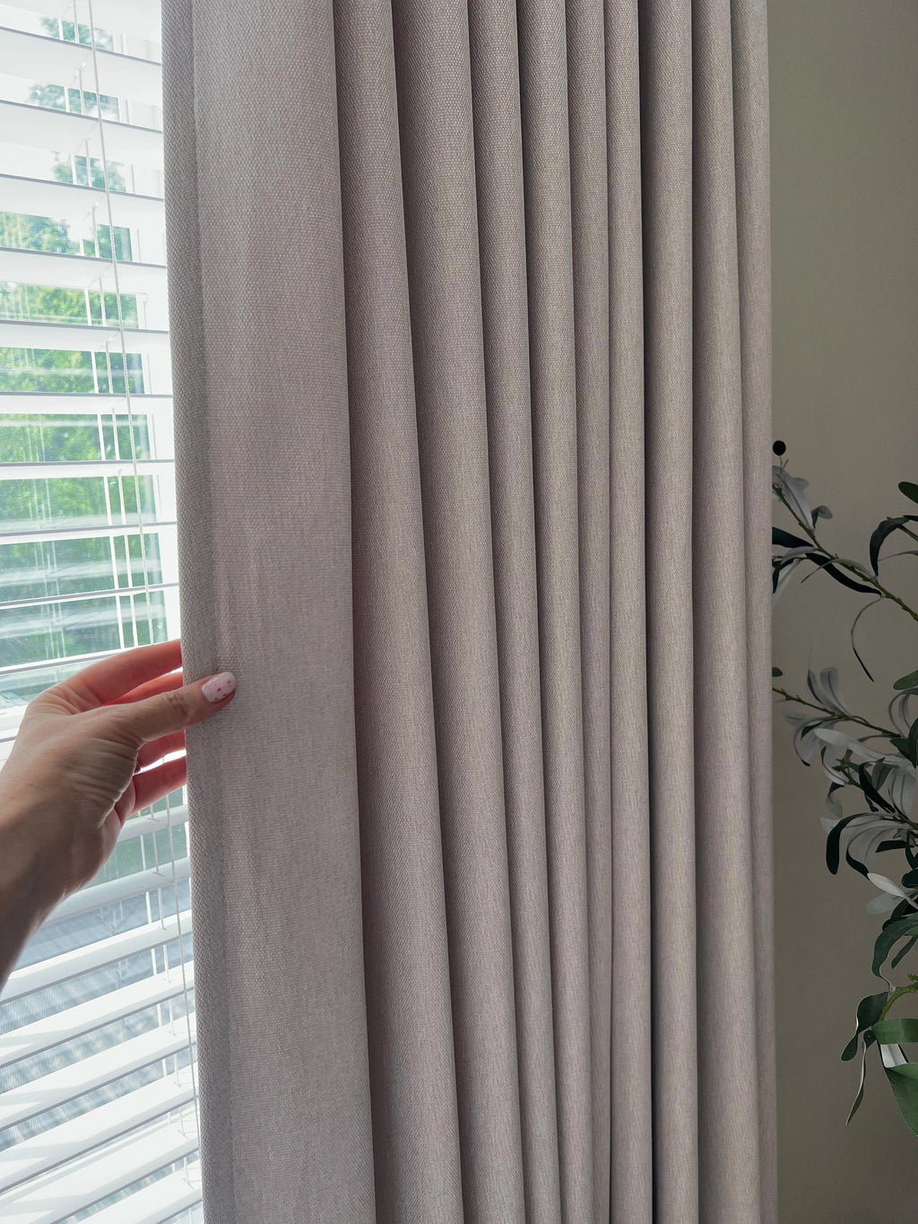 Natural Linen Blackout Woven Texture Curtains