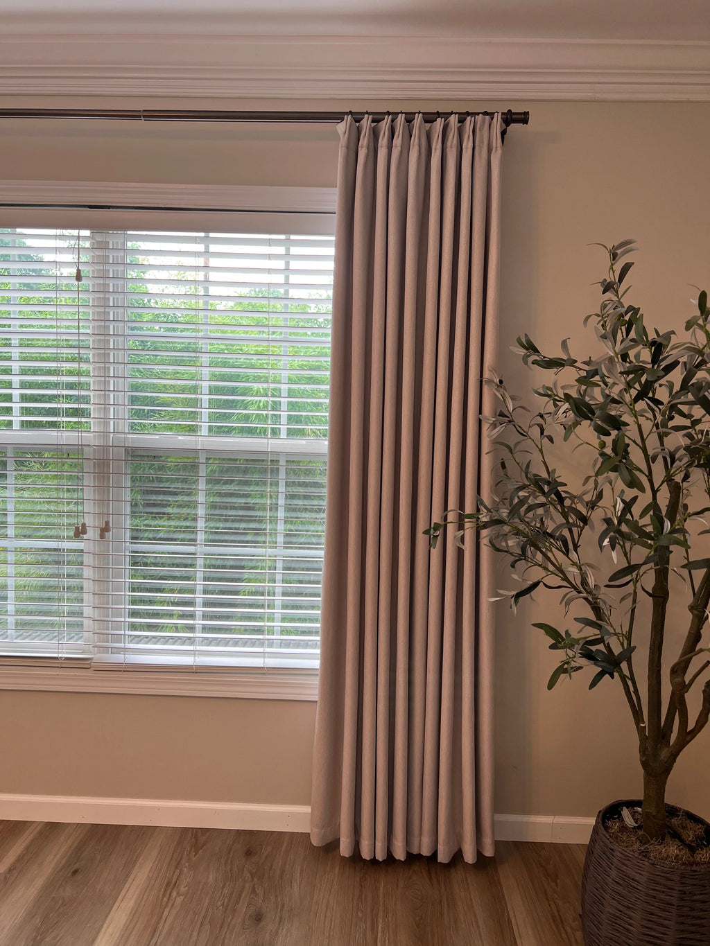 Natural Linen Blackout Woven Texture Curtains
