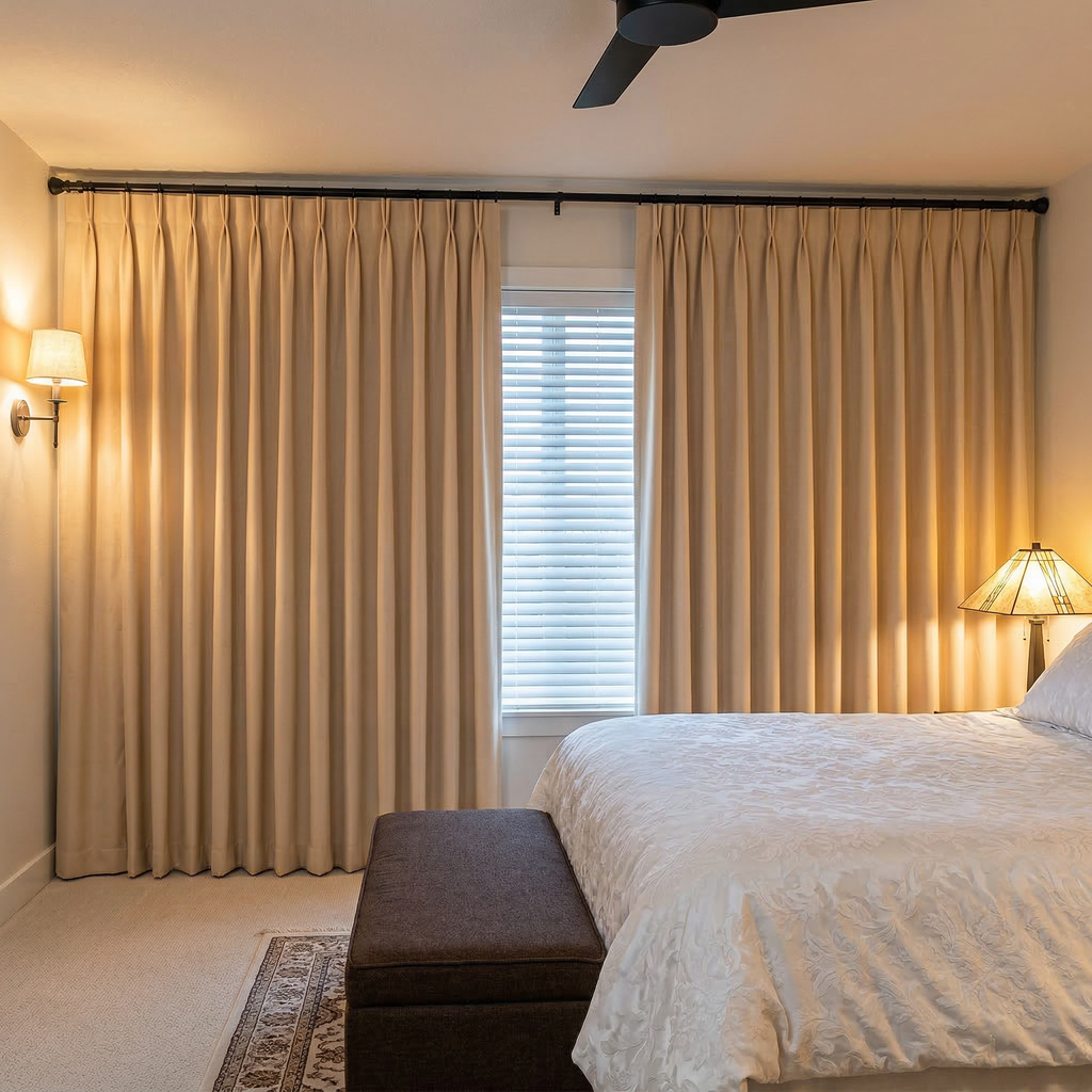Custom Luxury Silk-Fiber Blackout Curtains