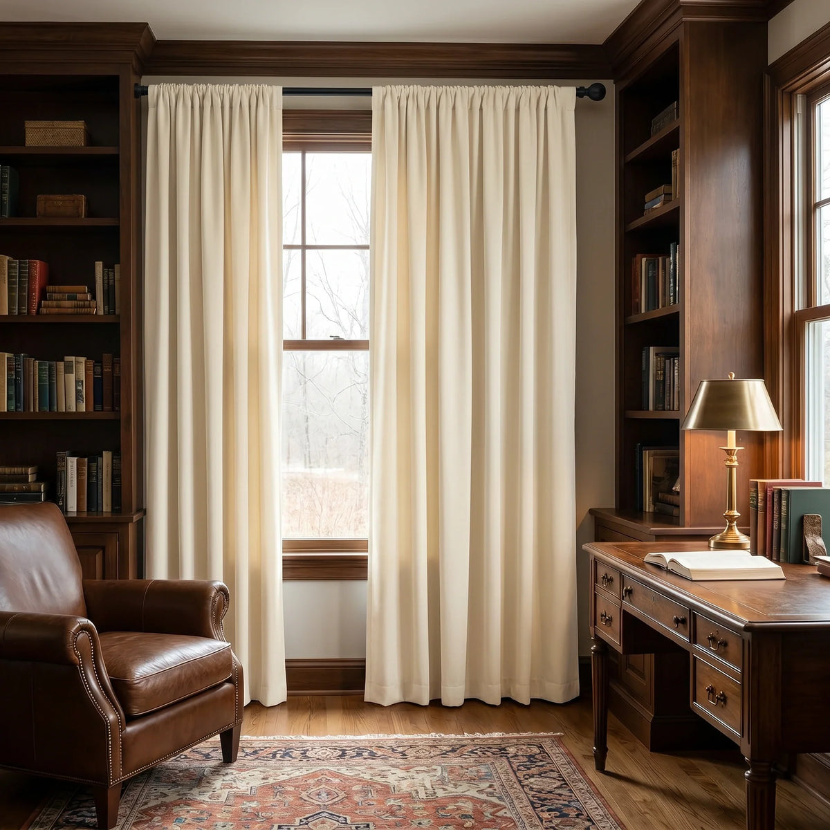 Custom Luxury Silk-Fiber Blackout Curtains