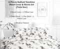 DaDa Bedding Yellow Hummingbird Duvet Cover, Sheets & Valance Set