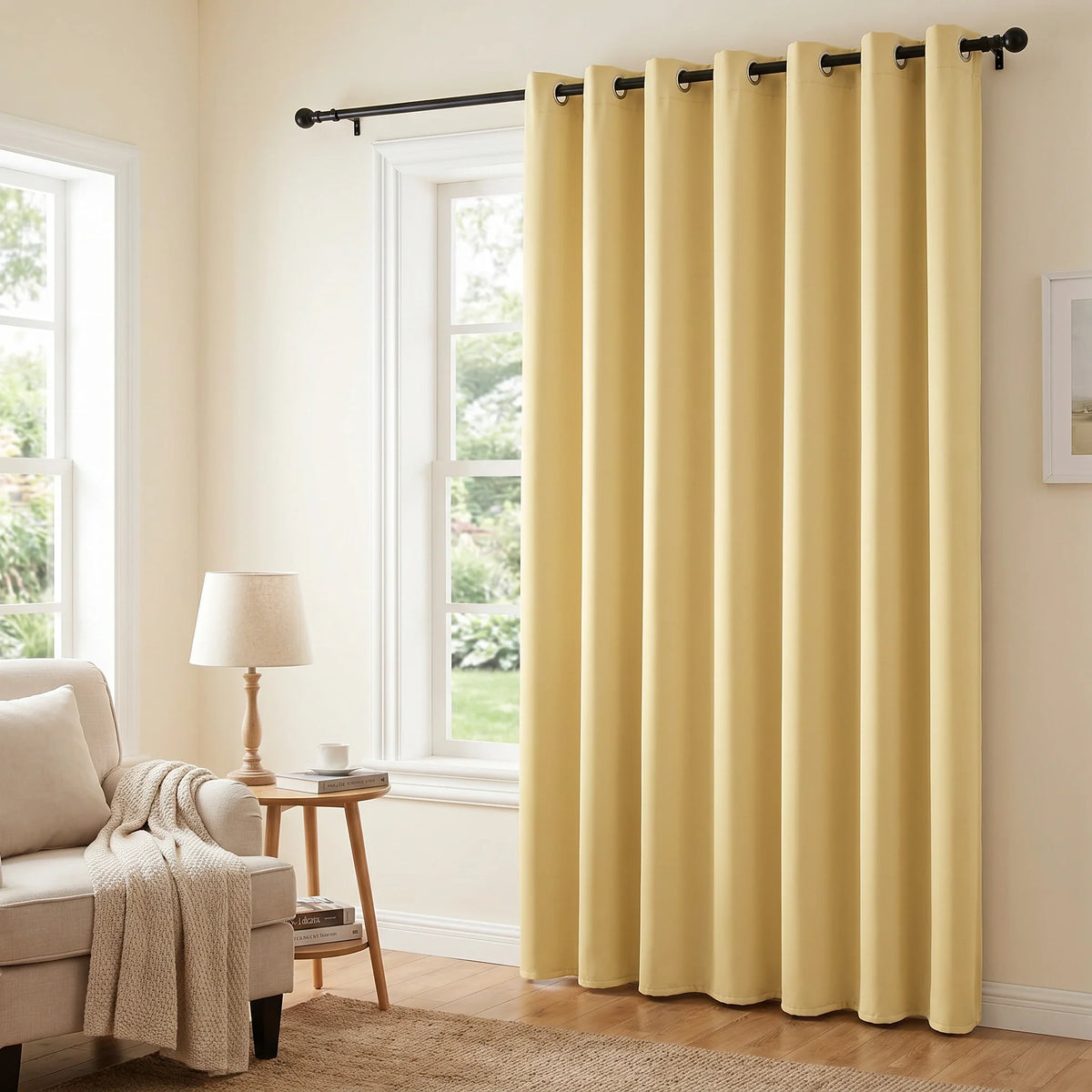 Custom Luxury Silk-Fiber Blackout Curtains