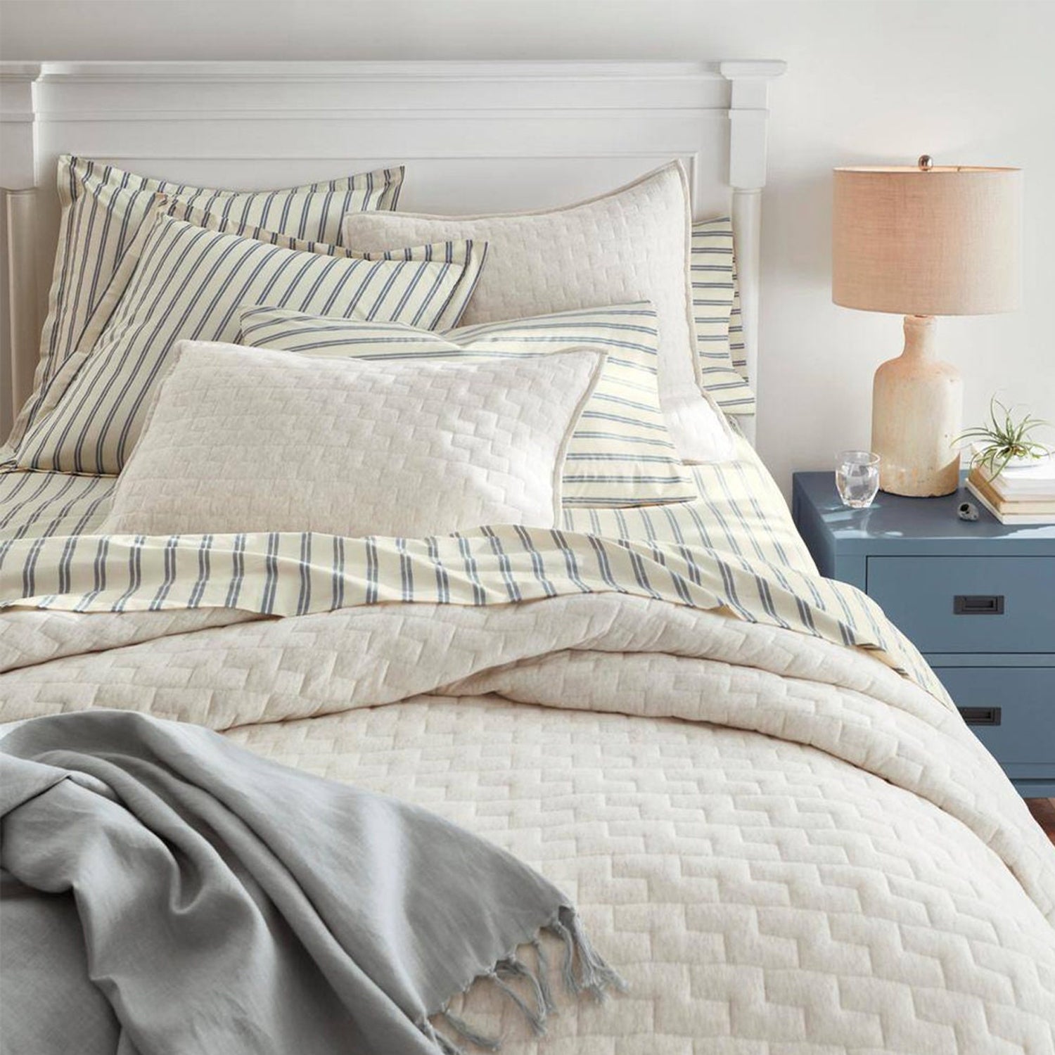 Diamond stitch - Linen Cotton Quilt Sets