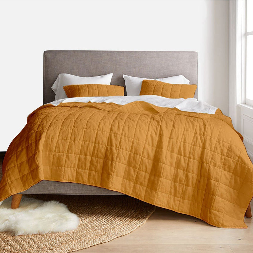 Box stitch - Pure Linen Quilt Sets
