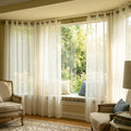 Custom Linen Texture Solid Sheer Curtains